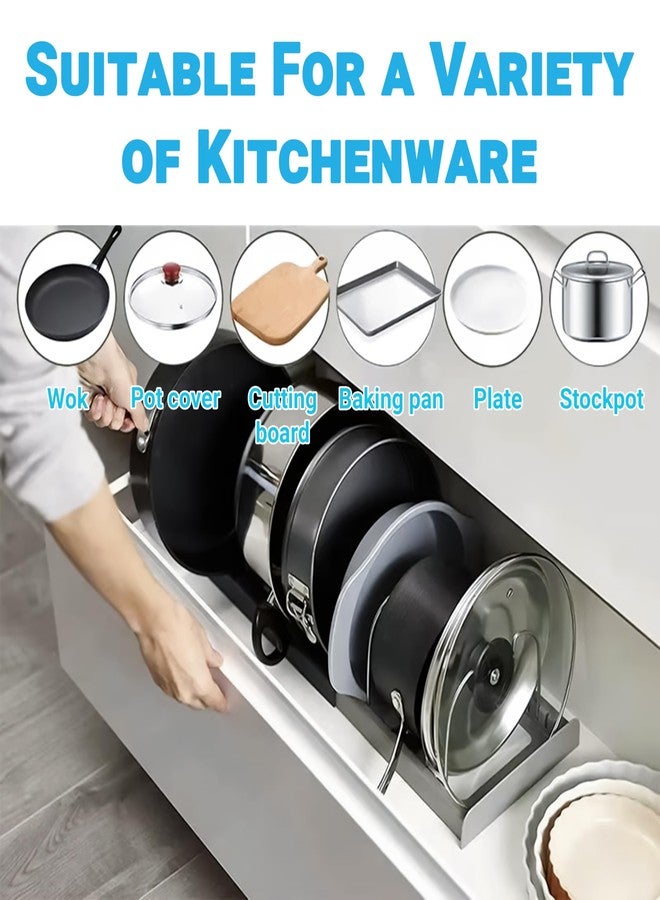 Livzing Expandable Cookware Organizer, Stainless steel Adjustable Dividers for Space saving storage for pan lids, baking trays Pot & Pan Organizers Rack,Pot Lid Organizers,Pot racks,Pot holder,Kitchen - Image 5